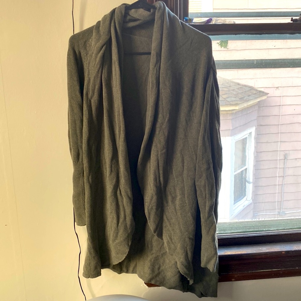 Leith Green Long Cardigan